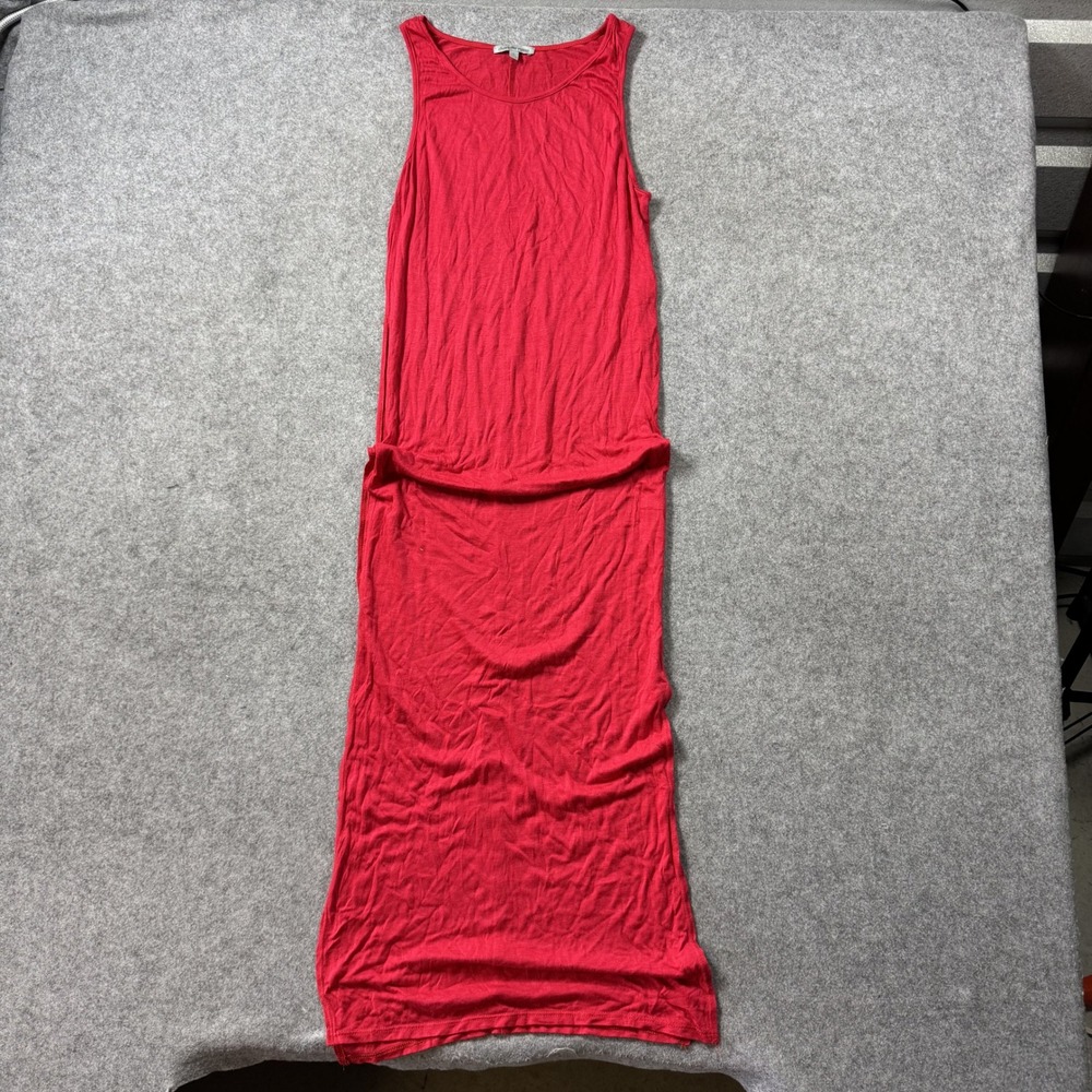 Charlotte Russe Womens Sleeveless Maxi Dress Small Red Rayon Spandex Side Slit